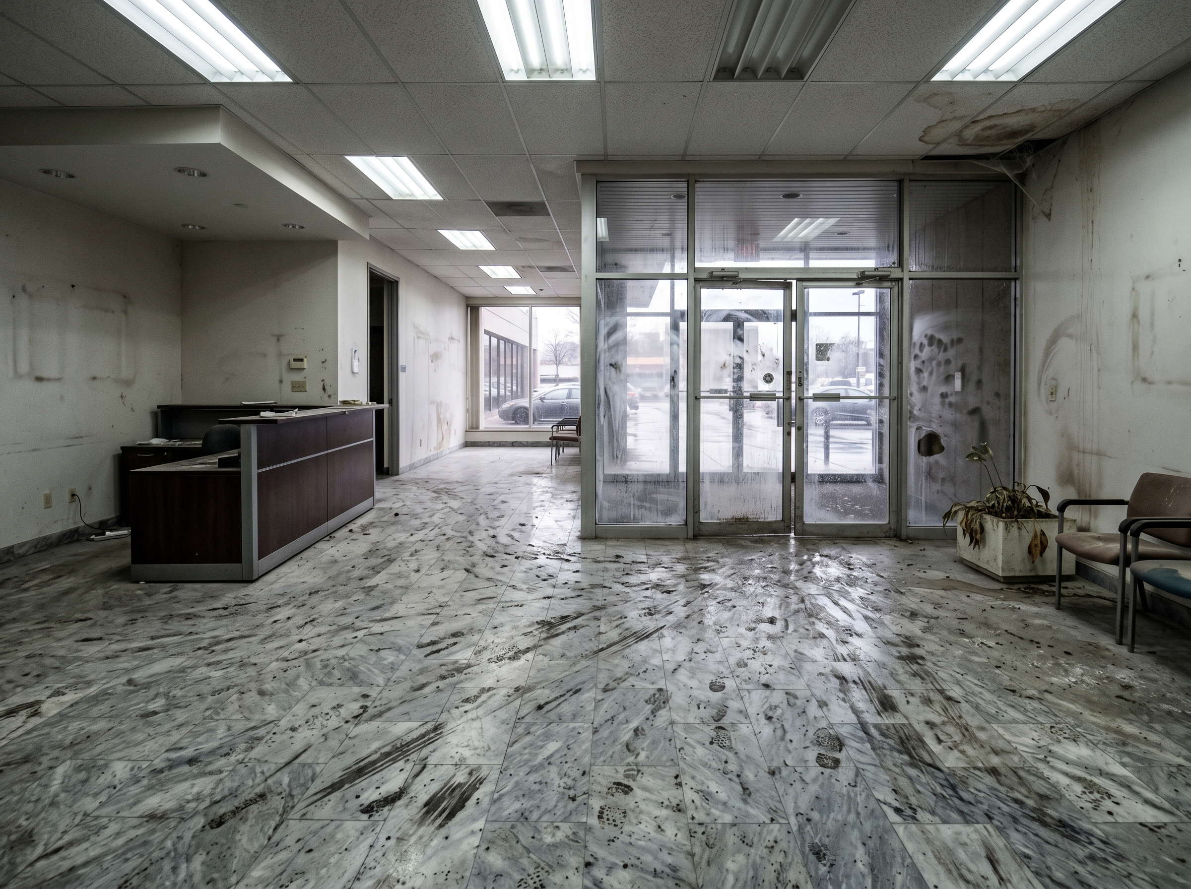 Bürofoyer-Reinigung — Vorher